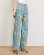 Jean large à motifs floraux Taylor