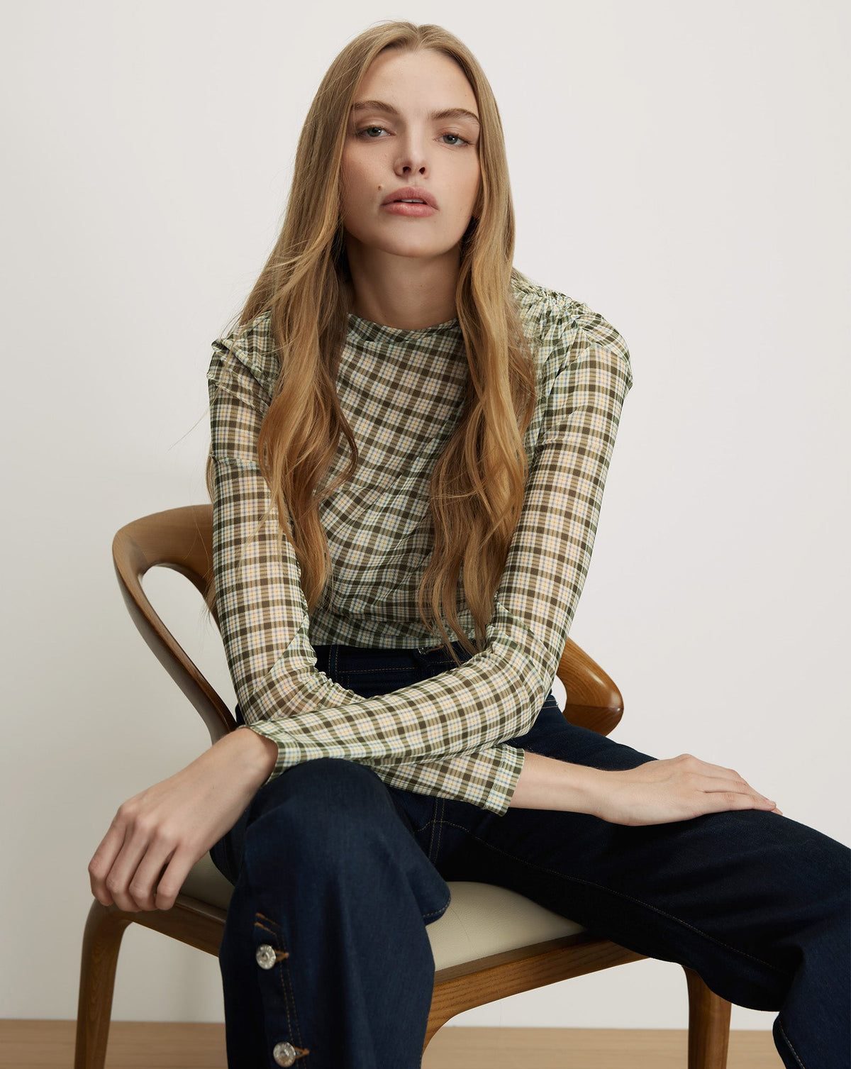 Nuvina Plaid Top