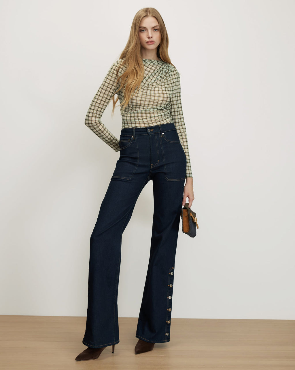 Nuvina Plaid Top