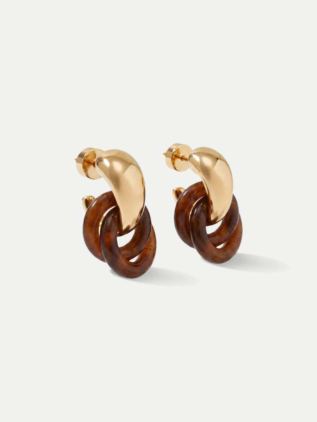 Boucles d'oreilles créoles à maillons en résine