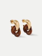 Boucles d'oreilles créoles à maillons en résine