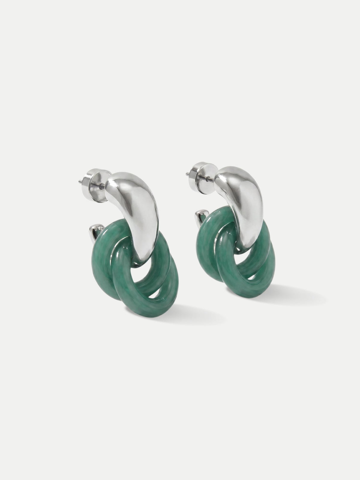 Resin Link Drop Hoop Earring