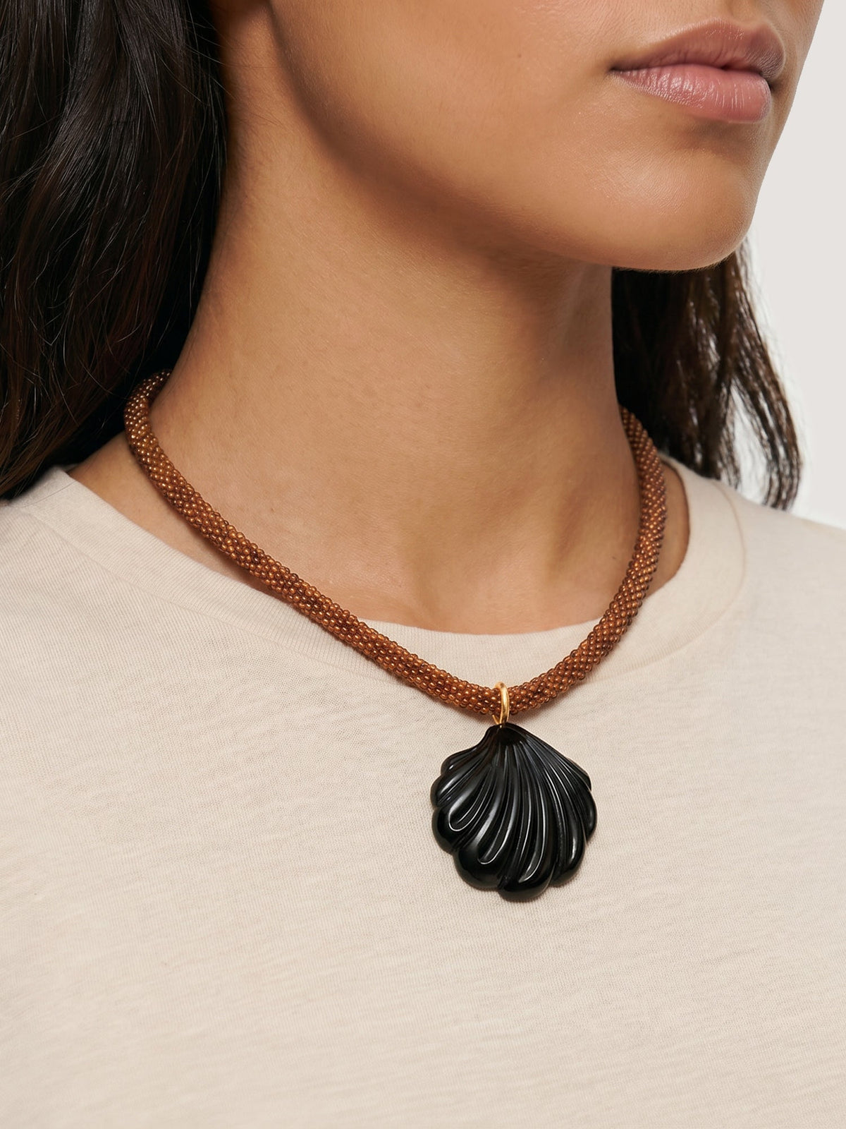 Scallop Shell Beaded Necklace