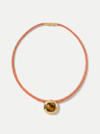 Collier cordon en cuir avec œil-de-tigre