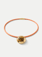 Collier cordon en cuir avec œil-de-tigre